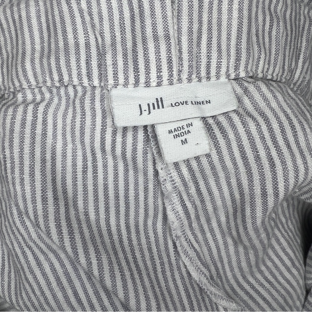 J. Jill Gray Striped Linen Pants Medium - Picture 4 of 7